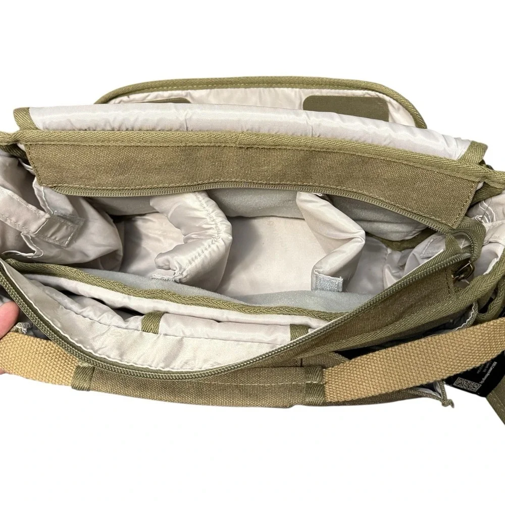 Tarion‎ RS01 Camera Messenger Bag DSLR Shoulder Padded Green Canvas NWT